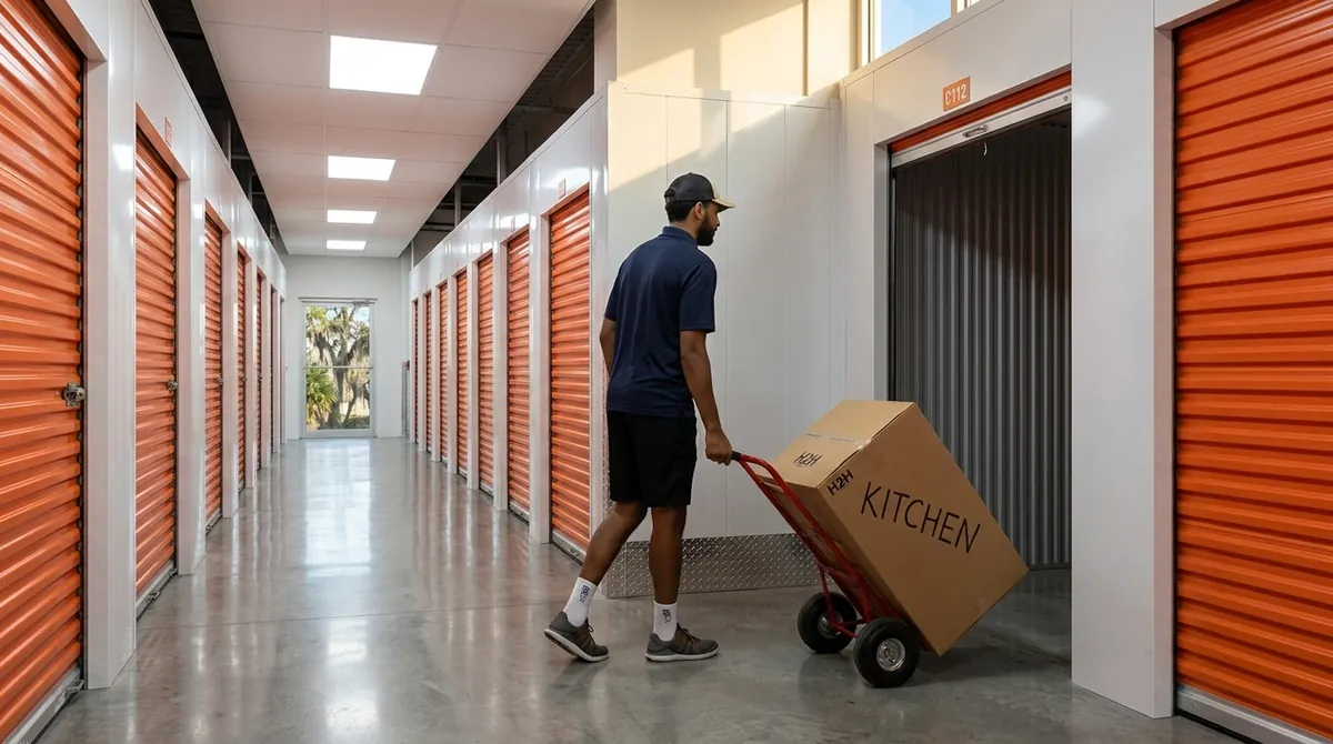 Interior of a climate-controlled storage facility in Northeast Florida